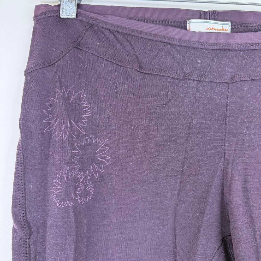 Icebreaker Women's Purple Nature 200 Merino Wool Layer Leggings Size Large - Picture 2 of 7